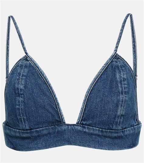 Sapphire Blue Denim Bralette Top .